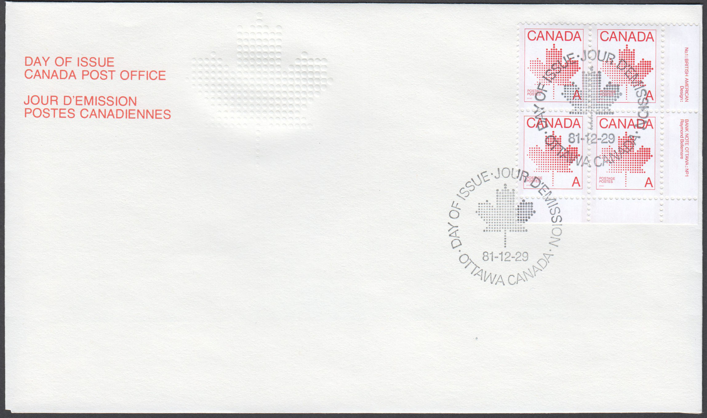 Canada Scott 907 FDC PB LR Pl.1 - Click Image to Close